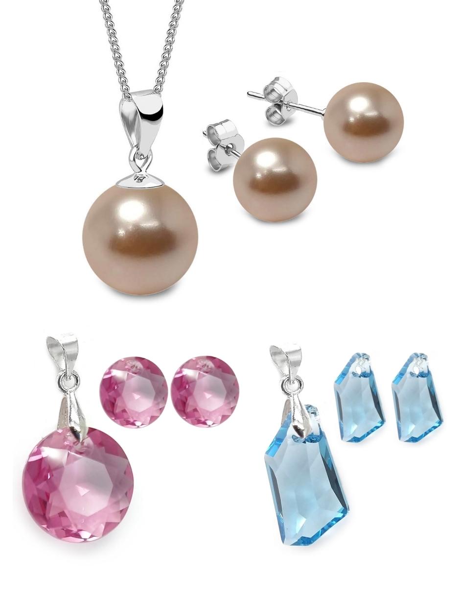 Set de collar, dijes y aretes Zvezda de plata .925 corte Multi.