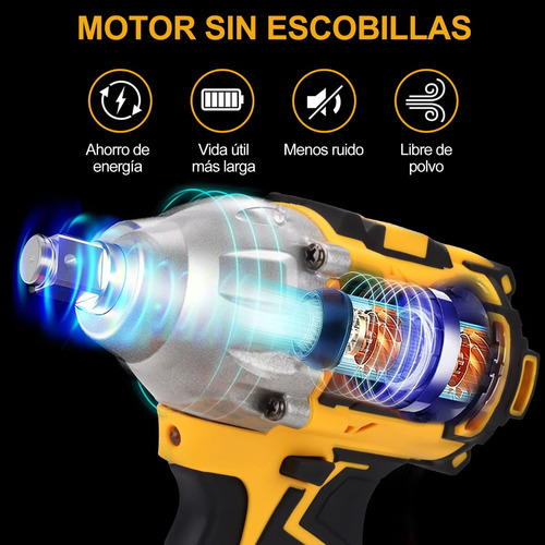 Kit Pistola Impacto Llave Inalámbrica Batería 4.0ah 520n.m