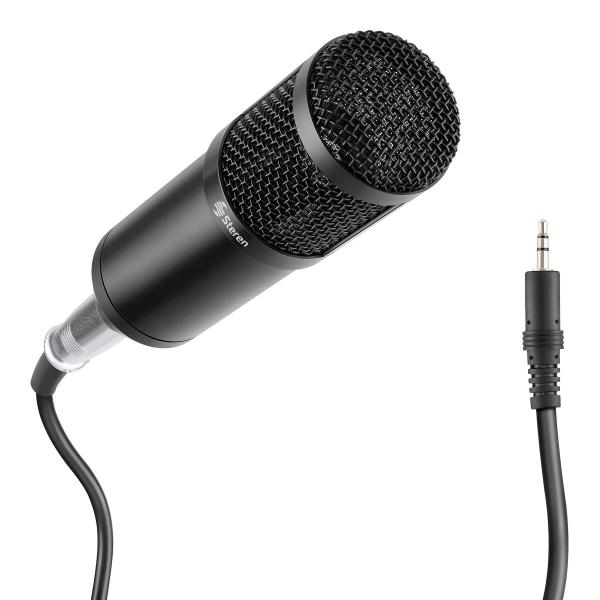 Micrófono Steren MIC-650 condensador unidireccional negro