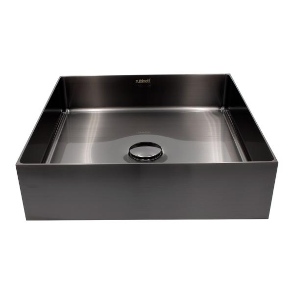  Ovalin Lavabo Cuadrado Acero Inoxidable 304 Negro Super Lujo