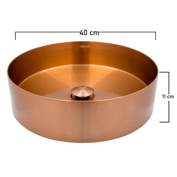 Ovalin Lavabo Redondo Acero Inoxidable 304 Cobre Super Lujo