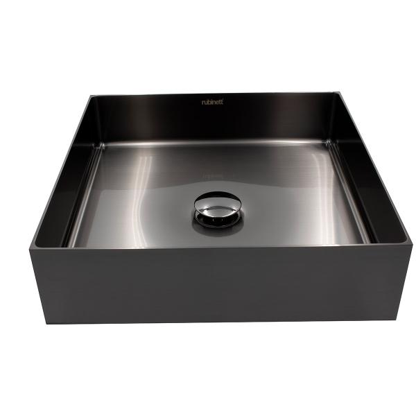  Ovalin Lavabo Cuadrado Acero Inoxidable 304 Negro Super Lujo