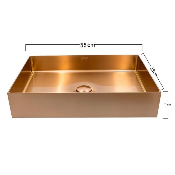 Ovalin Lavabo Rectangular Acero Inoxidable 304 Cobre Lujo