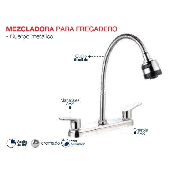 Llave Mezcladora Fregadero Tarja Cocina Pato 2 Funciones