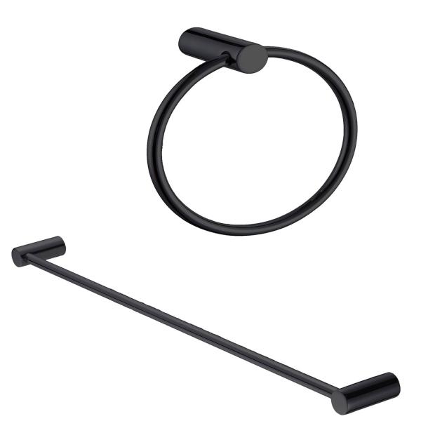 Juego De 2 Accesorios Para Baño Rubinett Acero inóxidable 304 Negro Mate