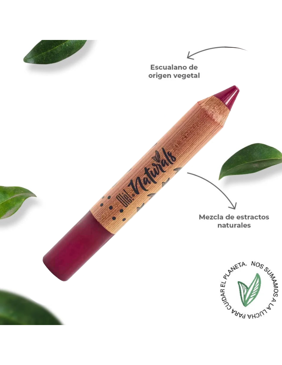 Lápiz Labial Cremoso Olé! Naturals Color Fucsia.