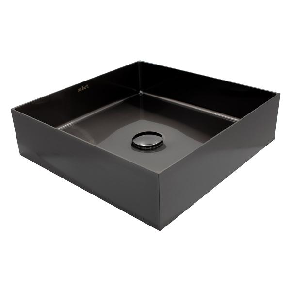  Ovalin Lavabo Cuadrado Acero Inoxidable 304 Negro Super Lujo