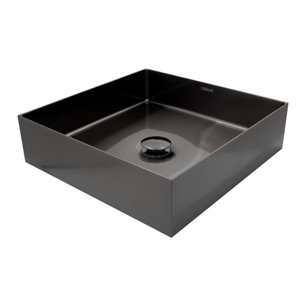  Ovalin Lavabo Cuadrado Acero Inoxidable 304 Negro Super Lujo