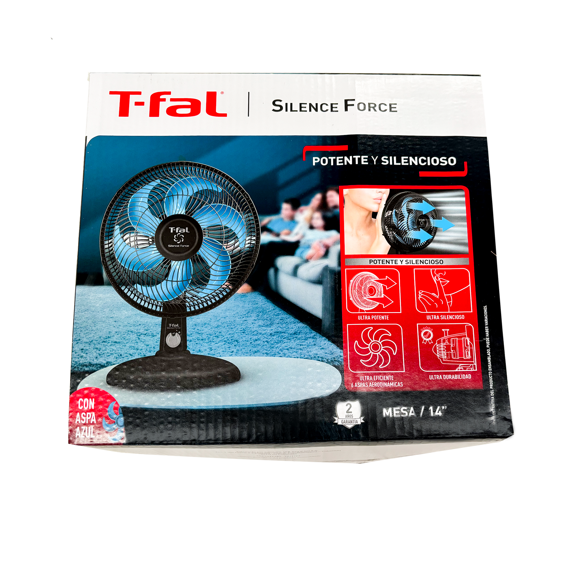Ventilador 14' Silence Force 3 Vel Negro T-FAL VE3290X1.