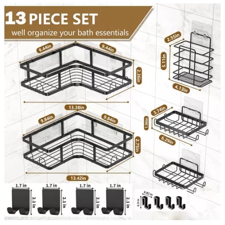 Organizador Baño Regadera Estante Acero Inoxidable T