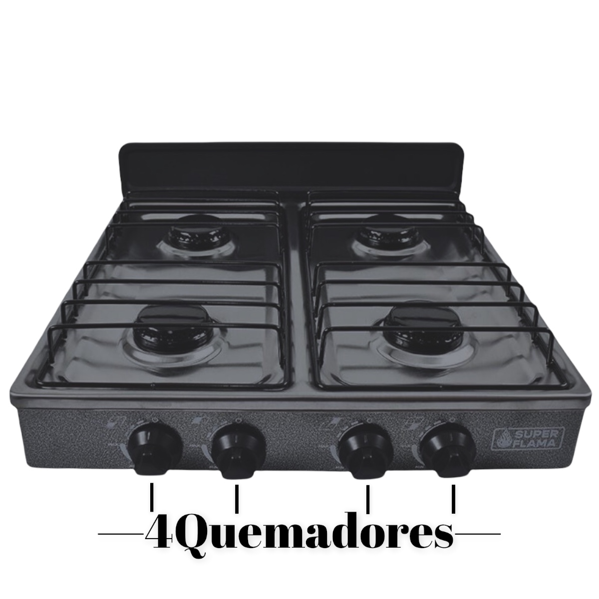 Parrilla Super Flama De 4 Quemadores De Gas.