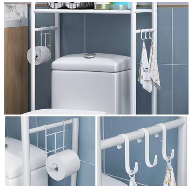 Estantes De Baño De Acero Lacado De Tres Niveles 160cm T