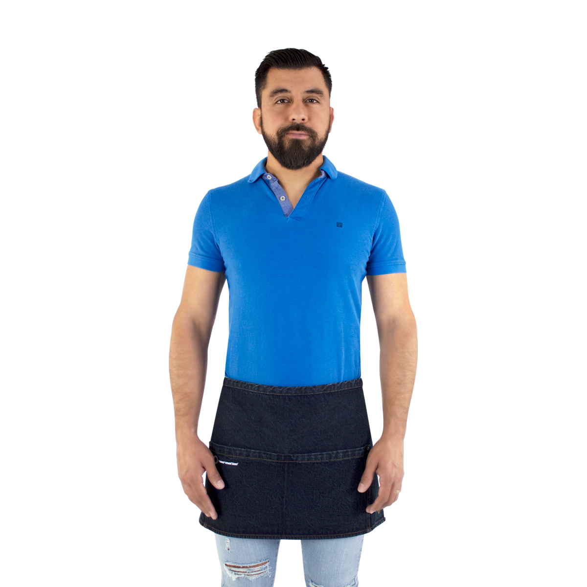 Mandil De Mezclilla Innermotion Azul Marino Estilo Apron #2 Unisex.