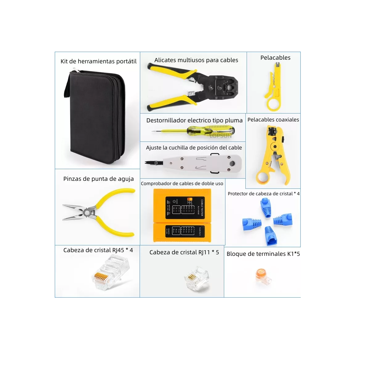 Pinzas Ponchadora Pela Cables Red Lan Rj45 Rj11 Rj12 Cat5