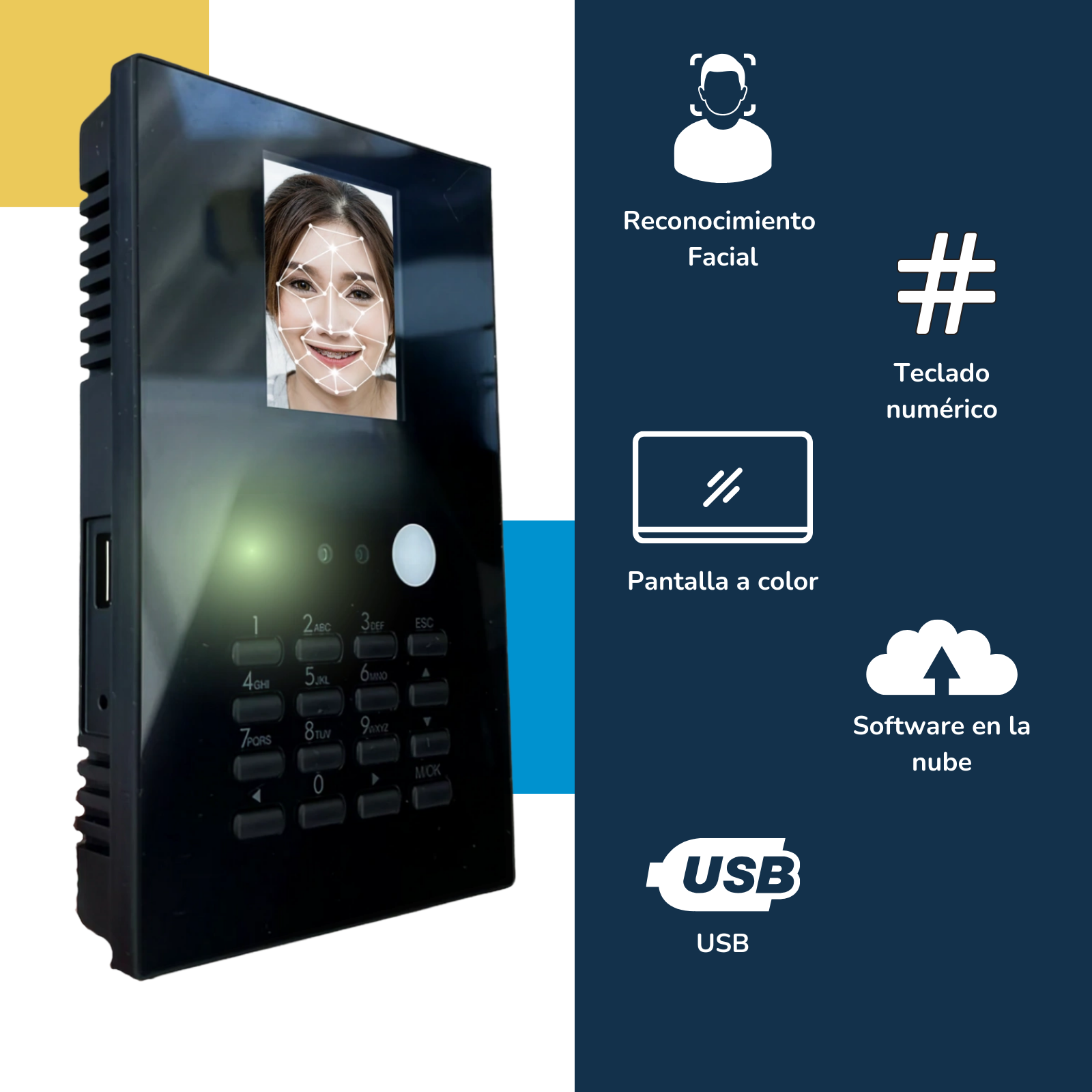 BioNet Reloj checador biométrico serie E, más licencia Básica, asistencia de tiempos de 25 empleados por reconocimiento facial, máquina para fichar, marcar tarjeta, control de asistencia