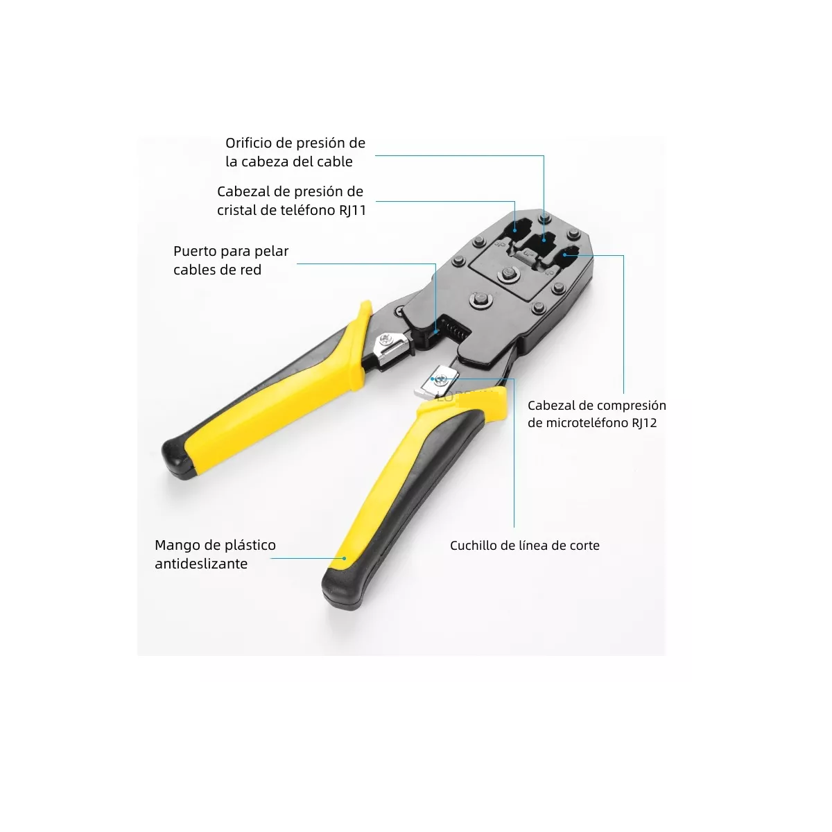 Pinzas Ponchadora Pela Cables Red Lan Rj45 Rj11 Rj12 Cat5