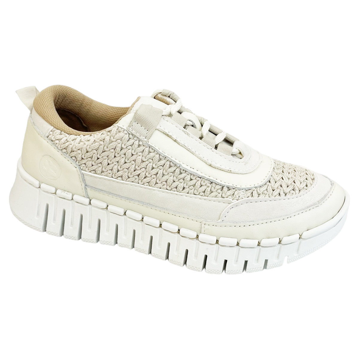 Tenis Casual Lobo Solo Marfil Para Mujer Tejido 