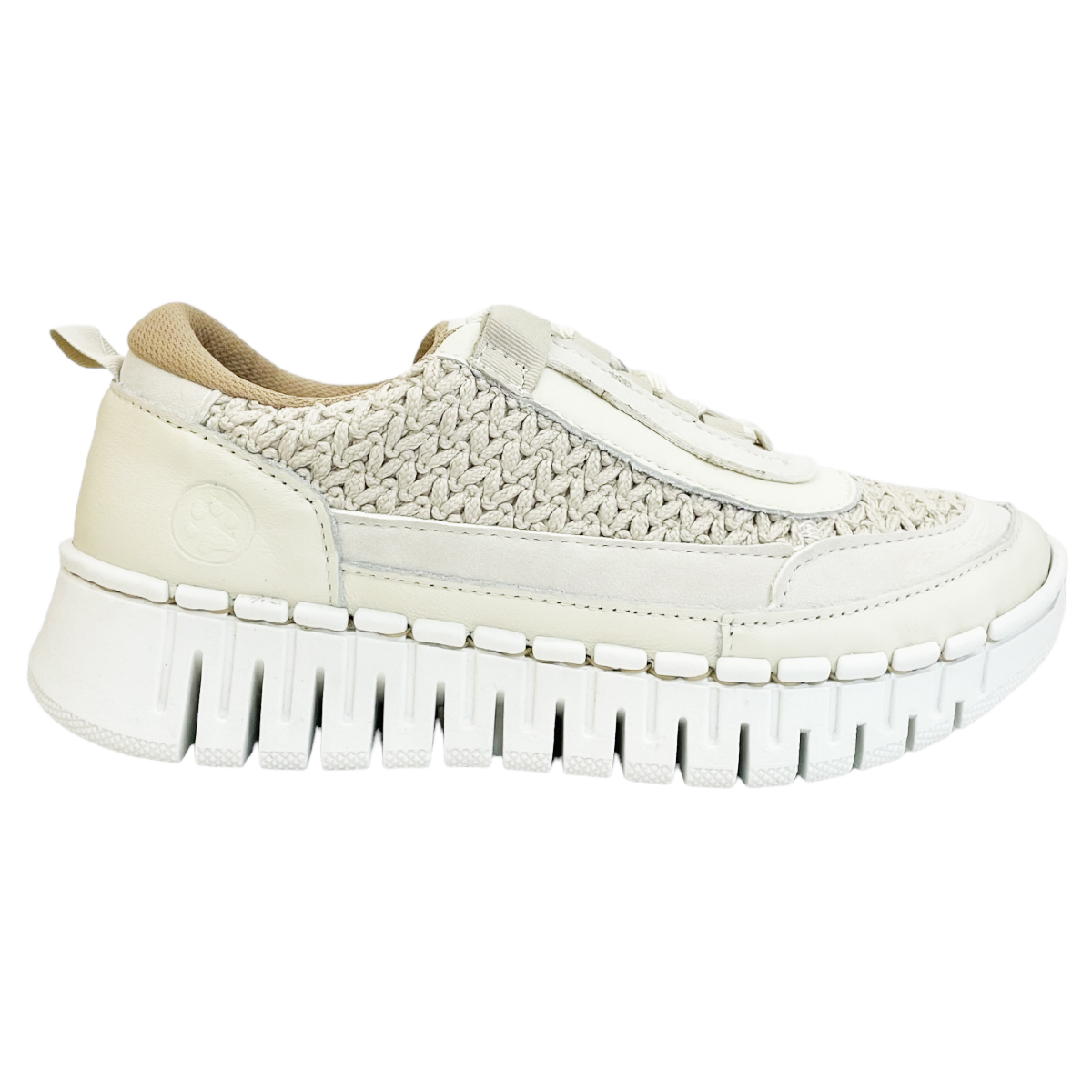 Tenis Casual Lobo Solo Marfil Para Mujer Tejido 