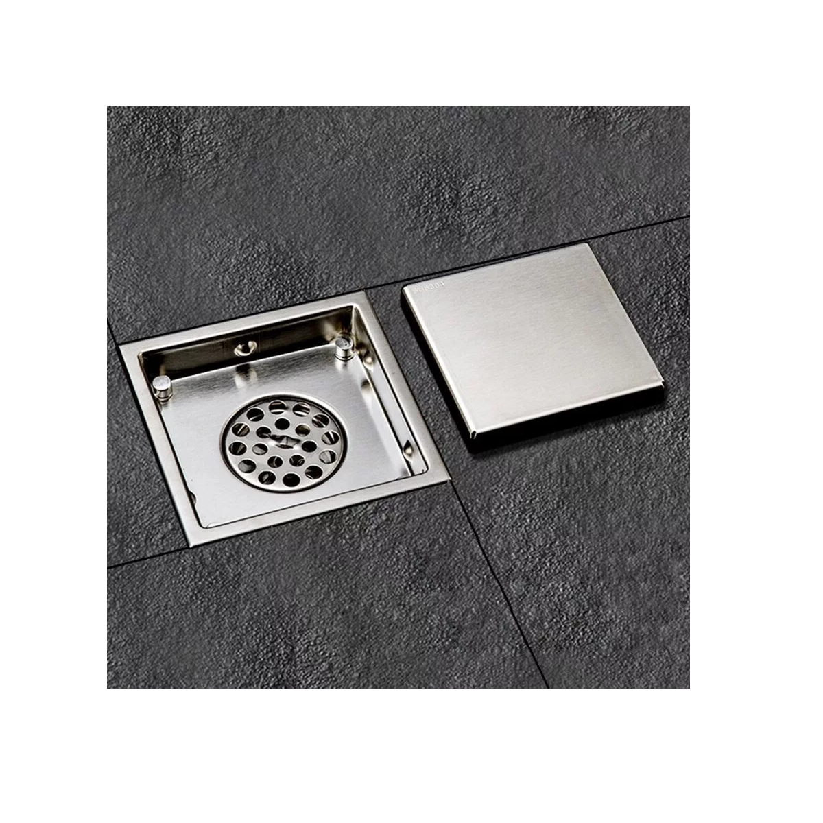 Coladera Cuadrada Invisible De Acero Inoxi Desagüe Baño 11 cm