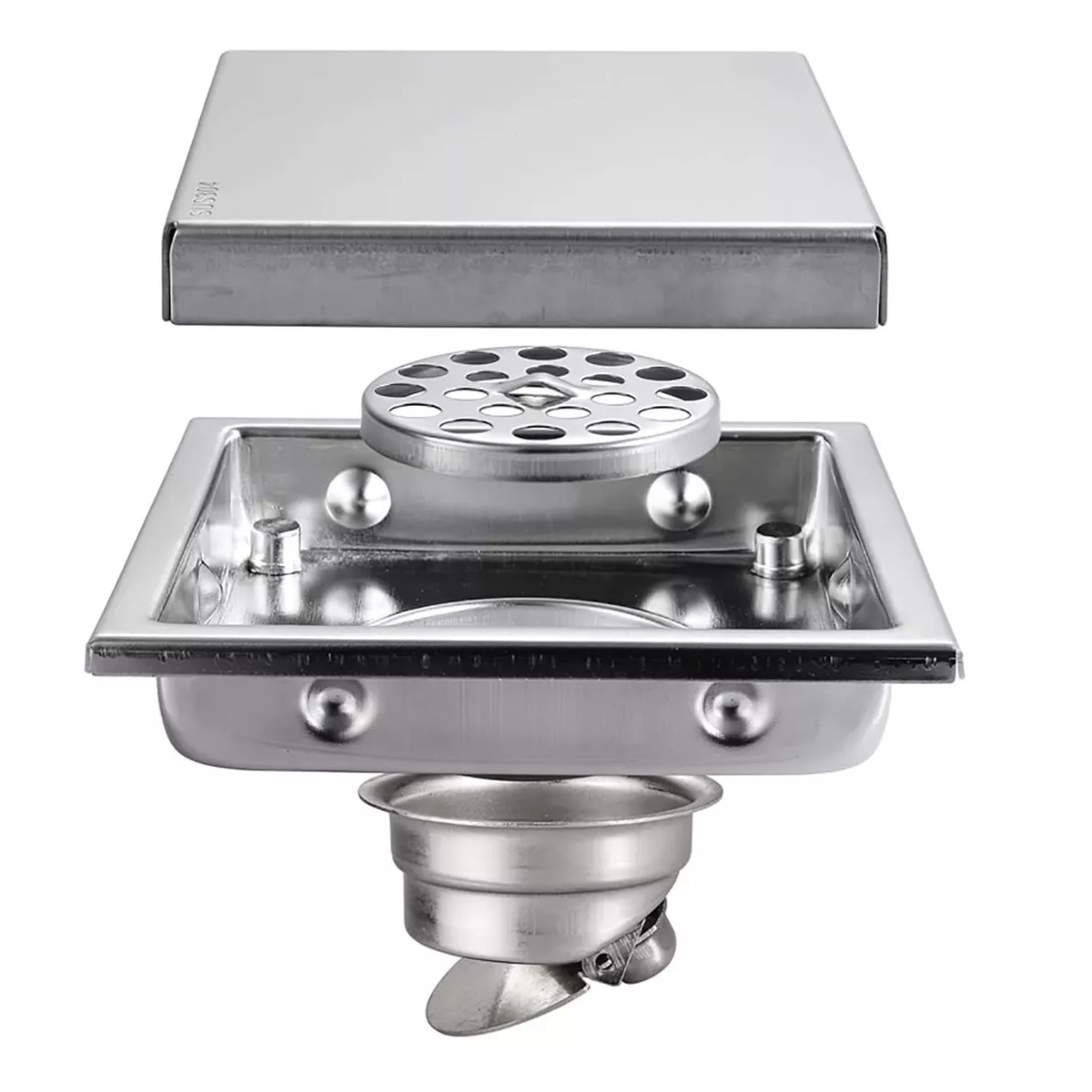 Coladera Cuadrada Invisible De Acero Inoxi Desagüe Baño 11 cm