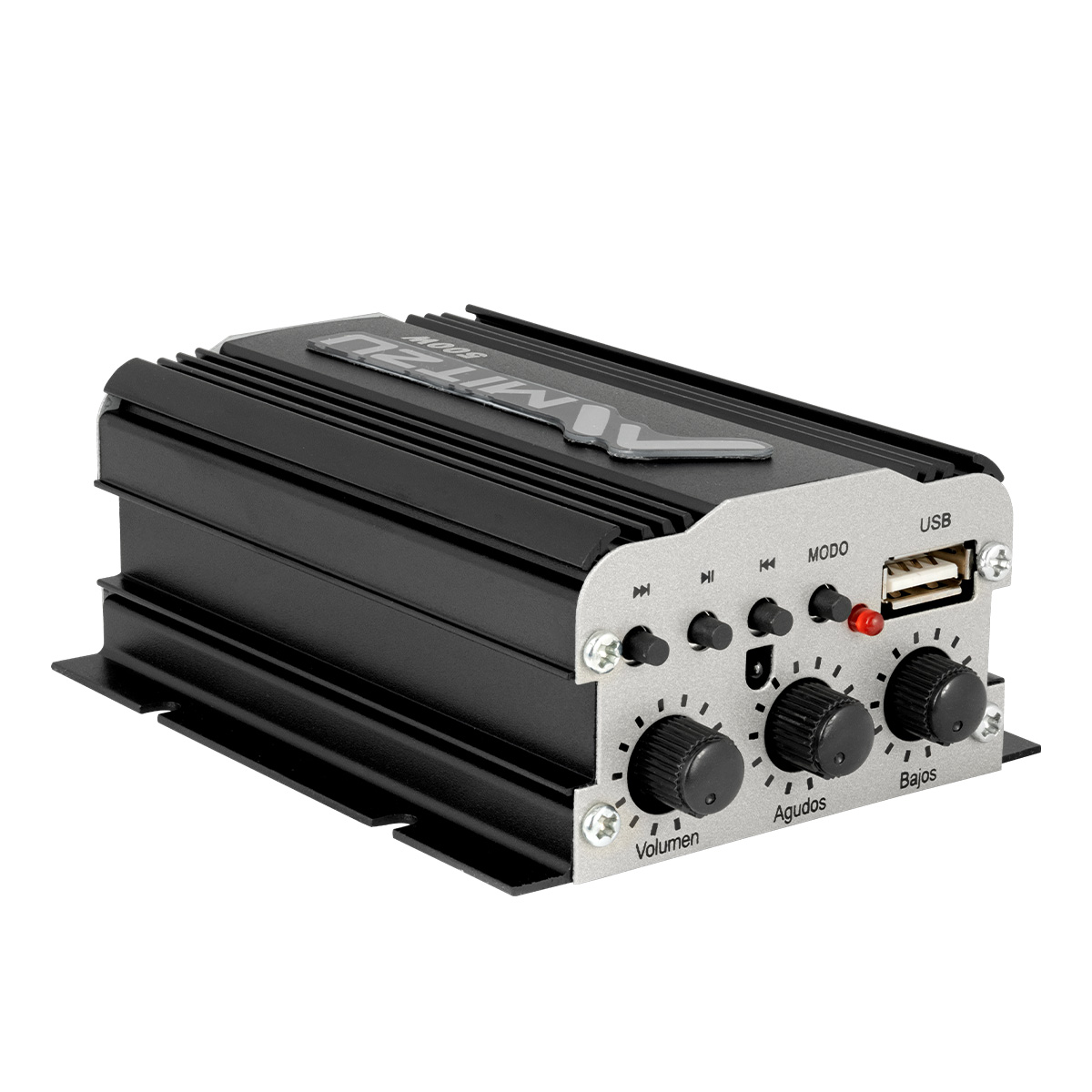 Mini Amplificador De 2 Canales Bluetooth Mitzu Mit-76bt Color Negro.