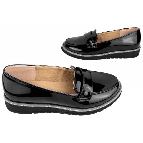 Zapato Niña Escolar Charol Negro Casual Moda Cómodos 2122-CN.