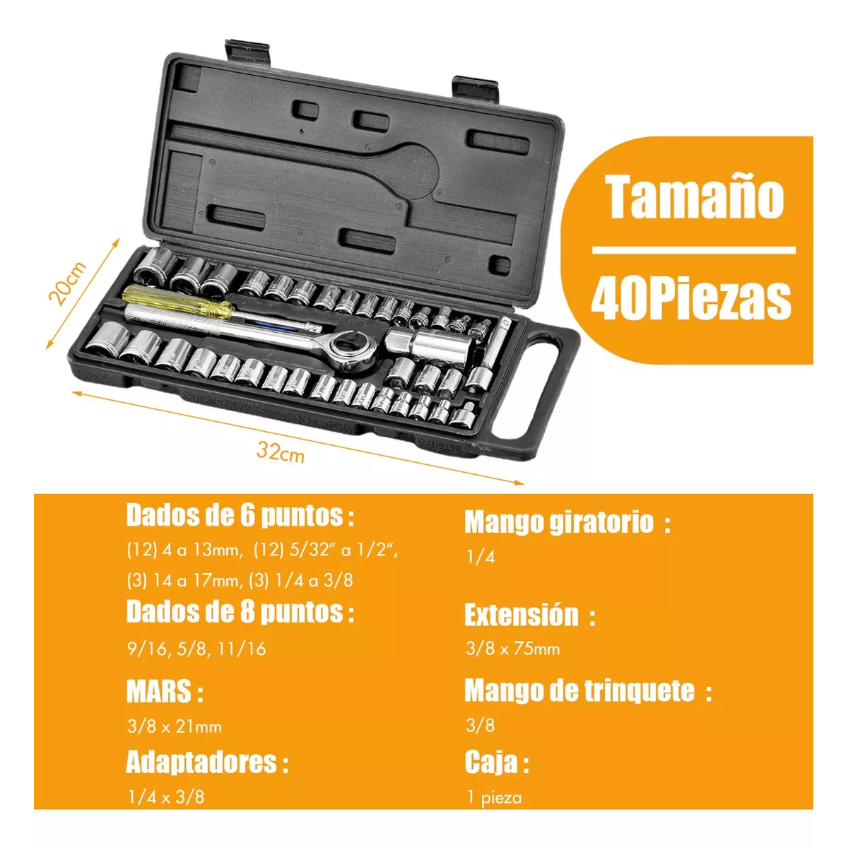 Juego De Dados Con Matraca 40 Piezas.