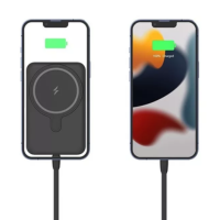 Powerbank 5000 Mah Para iPhone Magsafe Inalámbrica Carga 15w Cargador Externo Inalámbrico Portátil  Azul Celeste