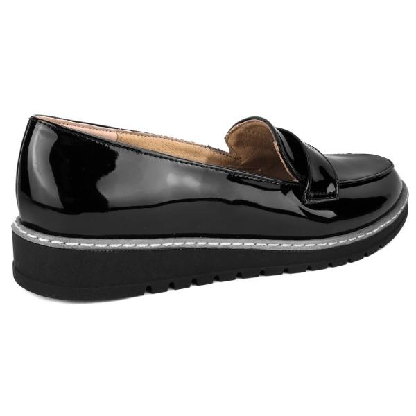 Zapato Niña Escolar Charol Negro Casual Moda Cómodos 2122-CN.