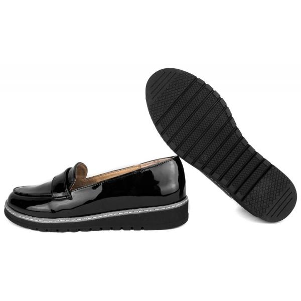 Zapato Niña Escolar Charol Negro Casual Moda Cómodos 2122-CN.