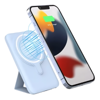 Powerbank 5000 Mah Para iPhone Magsafe Inalámbrica Carga 15w Cargador Externo Inalámbrico Portátil  Azul Celeste