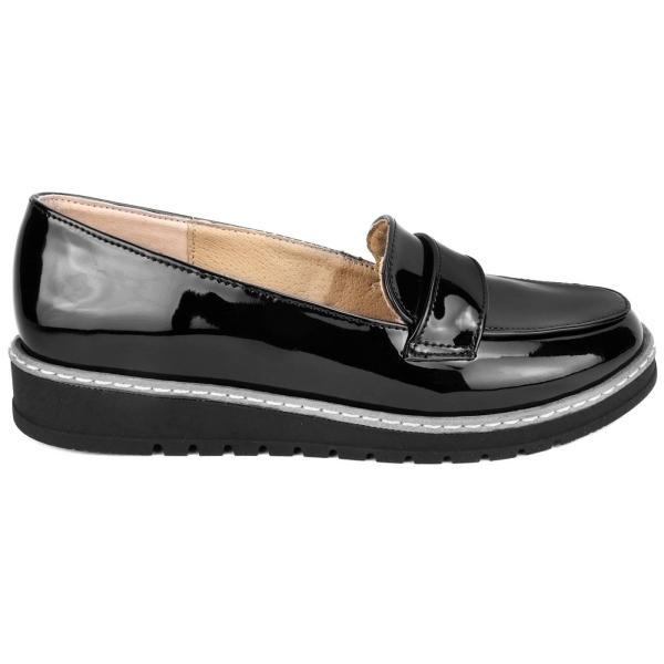 Zapato Niña Escolar Charol Negro Casual Moda Cómodos 2122-CN.
