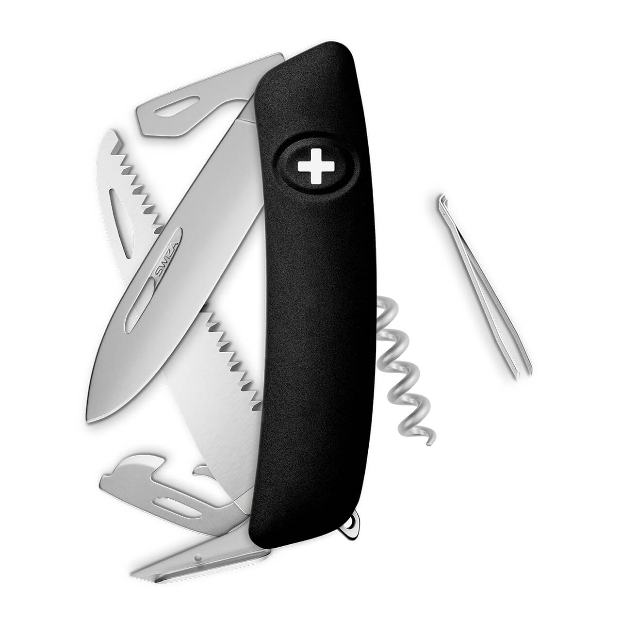 Navaja SWIZA KNR.0056.1010 ALLMATT Standard D05, 13 funciones, negro.
