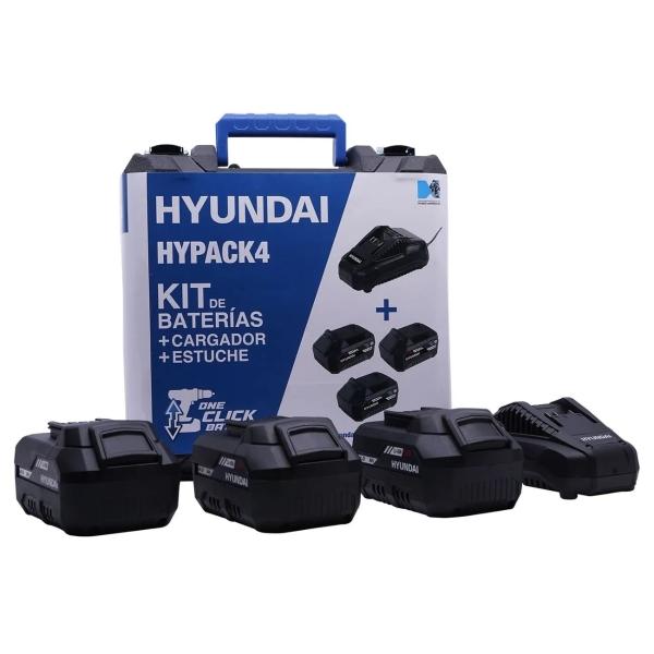 Kit 3 Baterias 4.0 Mah/ 1 Cargador Hyundai P/Herramienta 20v - HYPACK4