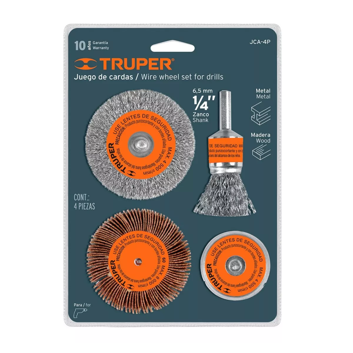 Juego De 4 Cardas Para Taladro Truper 