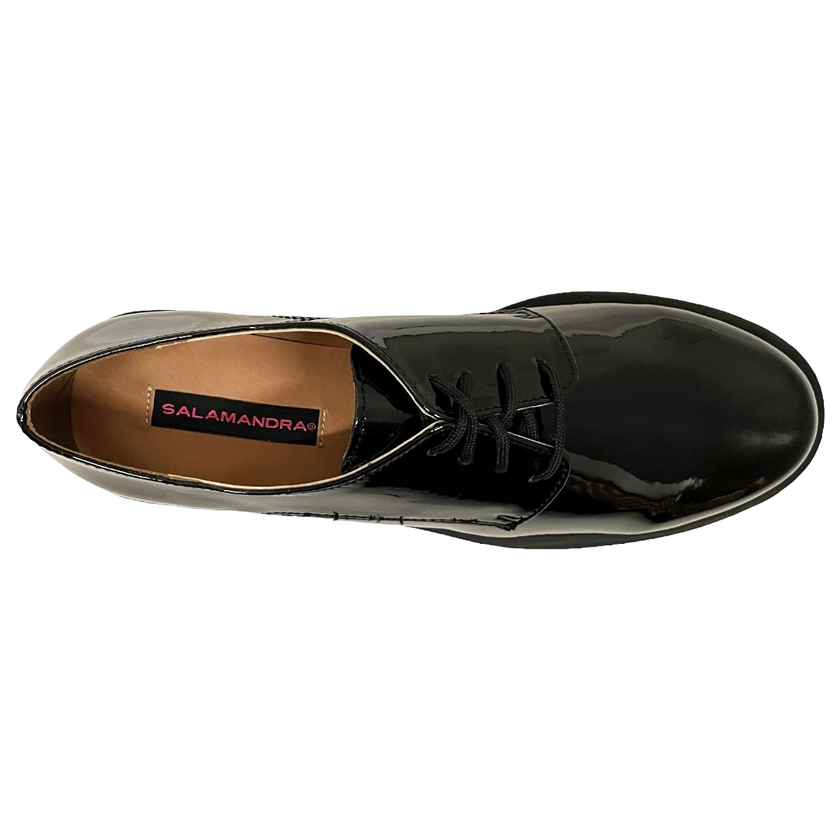 Zapato Derby De Mujer Salamandra 28002 Charol Negro Confort