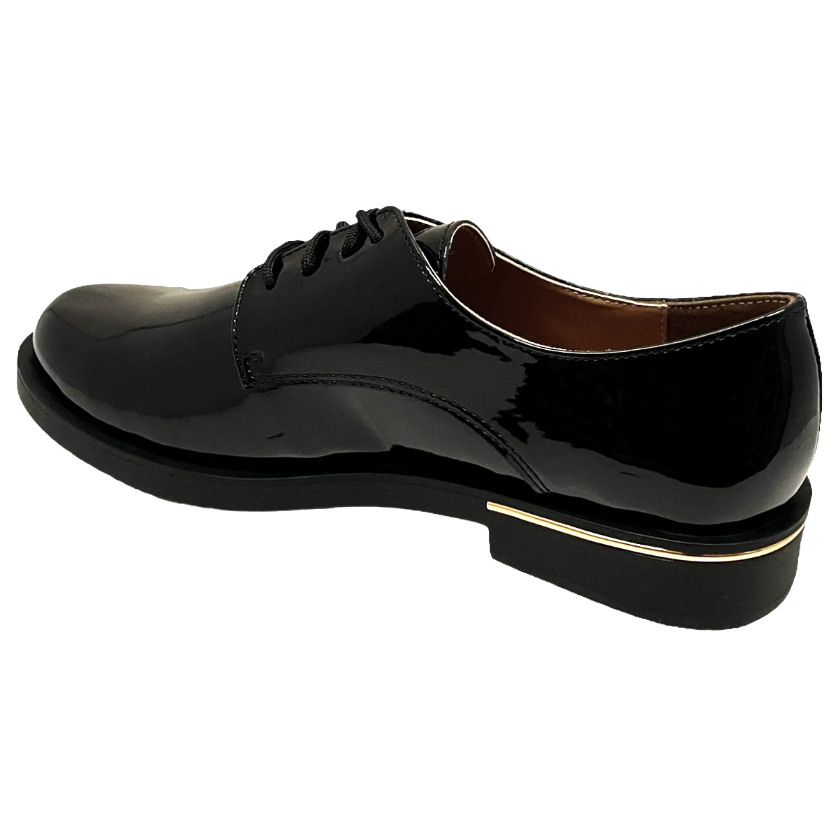 Zapato Derby De Mujer Salamandra 28002 Charol Negro Confort