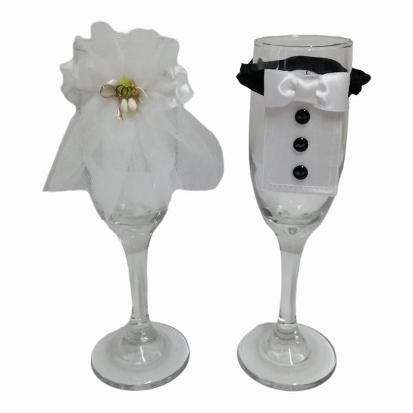 Cubierta Para Copas de Vino Para Boda Despedida De Soltera diseño de novia y novio.