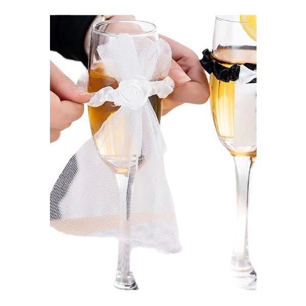 Cubierta Para Copas de Vino Para Boda Despedida De Soltera diseño de novia y novio.