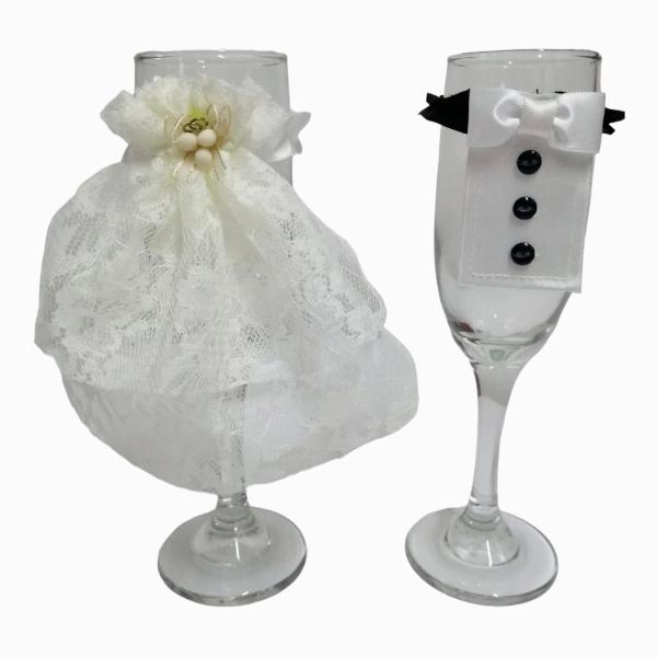 Cubierta Para Copas de Vino Para Boda Despedida De Soltera diseño de novia y novio.