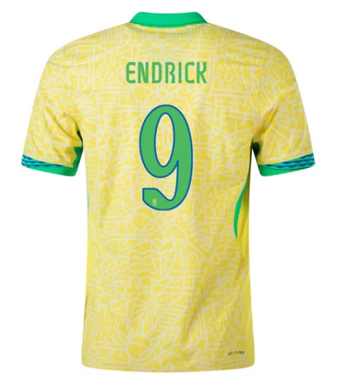 Nuevo! Jersey Brasil 2024/2025 Titular Amarilla Local Endrick 9 Talla S.