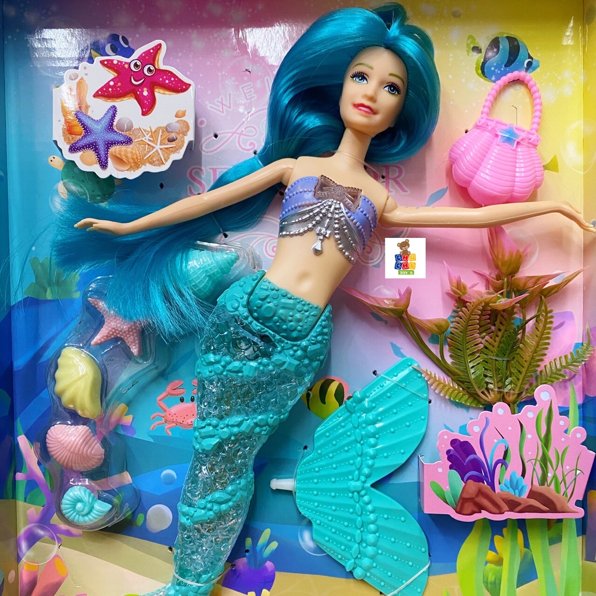 Muñeca Sirena Musical Con Luces Led Y Accesorios Atinil.