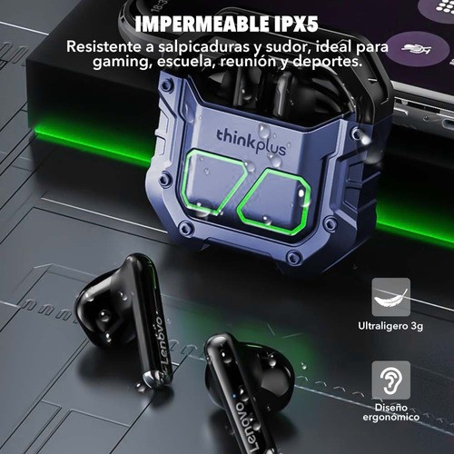 Audífonos Lenovo Thinkplus Xt81 Bluetooth 5.3 Gamer Tws Leds.