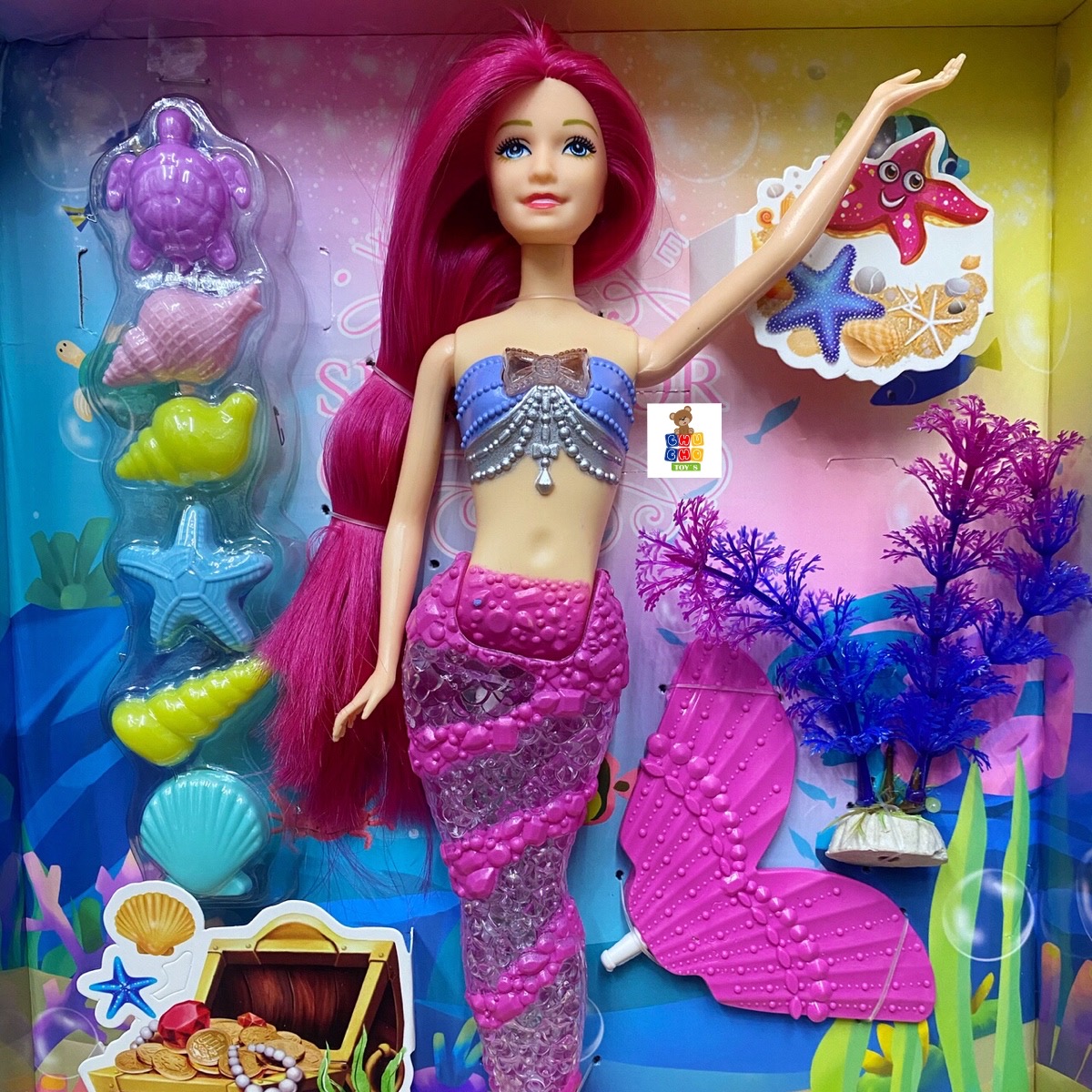 Muñeca Sirena Musical Con Luces Led Y Accesorios Atinil.