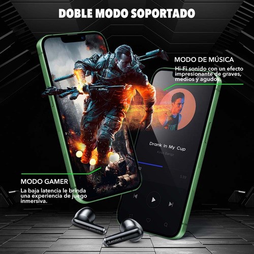 Audífonos Lenovo Thinkplus Xt81 Bluetooth 5.3 Gamer Tws Leds.