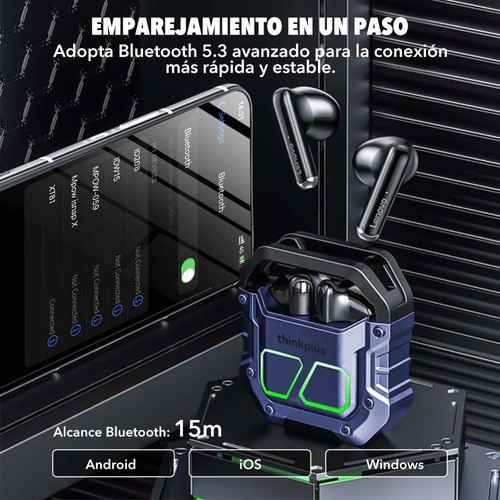 Audífonos Lenovo Thinkplus Xt81 Bluetooth 5.3 Gamer Tws Leds.