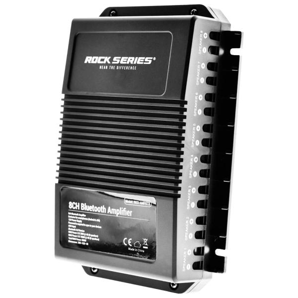 Amplificador 8 Canales Rock Series Rks-Ampbt8 800 Watts Clase D Bluetooth Android iOS 