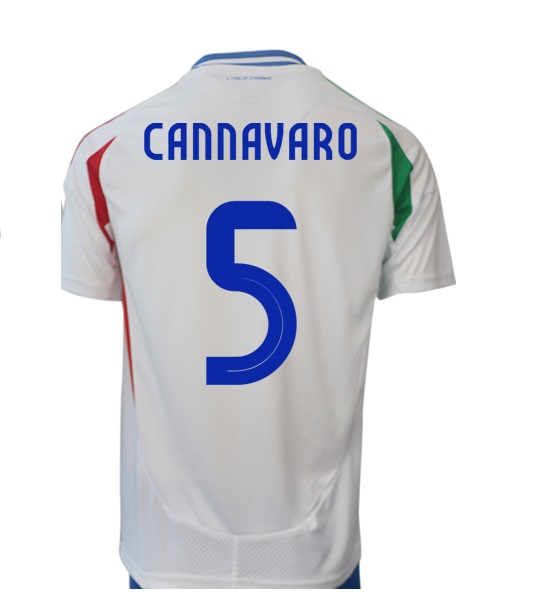 Nuevo! Jersey Italia Euro 2024/2025 Visita Blanca Cannavaro 5 Talla L.