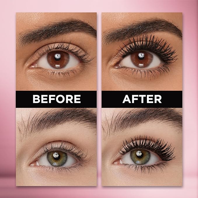 A L'Oréal Paris Mascara de Pestañas Lash Paradise Negro, A Prueba de Agua para volumen y alargamiento, 8.5ml.
