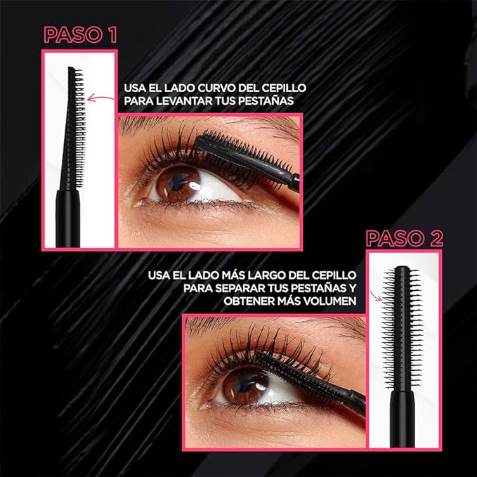 A L'Oreal Paris Máscara de pestañas Telescopic Lift a prueba de agua para levantamiento de pestañas, alargamiento y volumen, con hasta 36 horas de uso, negro, 10 ml.